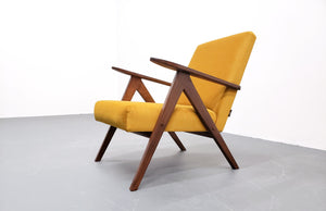 Mid Century Easy Chair Model B 310 Var In Goldenrod Velvet